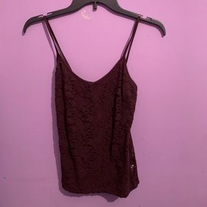 maroon lace tank top